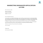 template topic preview image Marketing Manager Application Cover Letter sample