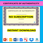 template topic preview image Certificate of Authenticity