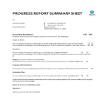 Progress Report Summary Sheet gratis en premium templates