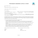 Partnership Agreement Letter of Intent gratis en premium templates