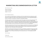 Marketing Recommendation Letter gratis en premium templates