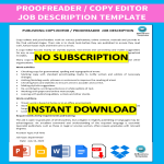 Proofreader Job Description gratis en premium templates