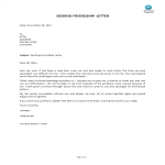Seeking Friendship Letter gratis en premium templates