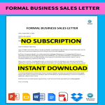 template topic preview image Formal Business Sales Letter