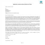 Medical Leave Application Letter gratis en premium templates