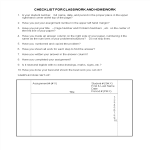 Class Homework Work Checklist gratis en premium templates