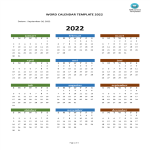 Word Kalender 2022 gratis en premium templates