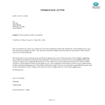 Termination Letter to Teacher Sample gratis en premium templates