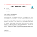 Restaurant Staff Warning Letter gratis en premium templates