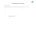 Acknowledgment Receipt Letter gratis en premium templates