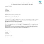 Application Acknowledgement Letter Example gratis en premium templates