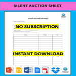 Silent Auction Sheet gratis en premium templates