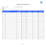 Credit Card Use Log gratis en premium templates