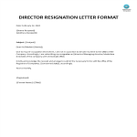 Director Resignation Letter Format gratis en premium templates
