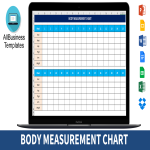 Standard Body Measurement Chart gratis en premium templates