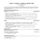 Line Cook Resume Sample gratis en premium templates