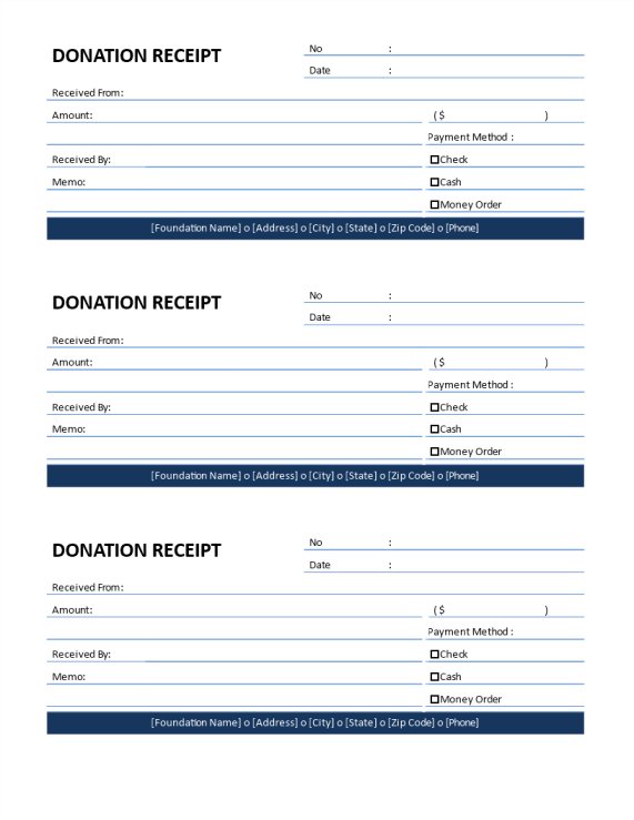 Non-profit Donation Receipt for Cash Donation gratis en premium templates