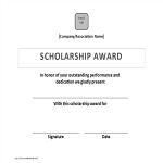 template topic preview image Scholarship Certificate Award