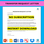 Transfer Request Letter gratis en premium templates