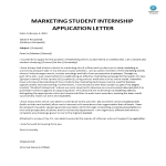 Marketing Student Internship Application Letter gratis en premium templates