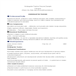 template topic preview image Kindergarten Teacher Resume