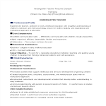 Kindergarten Teacher Resume gratis en premium templates