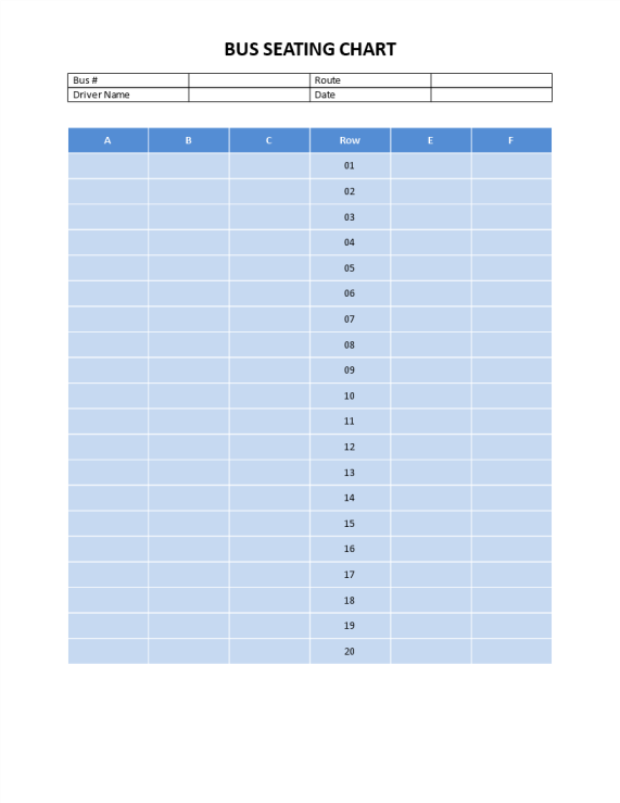 Bus Seating Layout Template gratis en premium templates