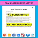 template topic preview image Plain Latex Cover Letter