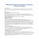 Marketing Communications Consultant Resume gratis en premium templates