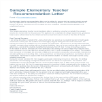 template topic preview image Letter of Recommendation for Elementary Teacher