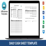 Daily Cash Sheet gratis en premium templates