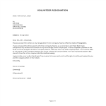 template topic preview image Volunteer Resignation Letter Sample