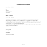 Volunteer Resignation Letter Sample gratis en premium templates