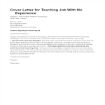 Teacher Without Experience Job Application Letter gratis en premium templates