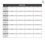 Meal Plan sample gratis en premium templates