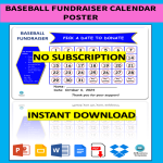 template topic preview image Baseball Fundraiser Calendar Poster