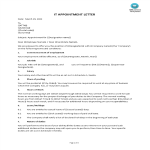 IT Employee Appointment Letter gratis en premium templates