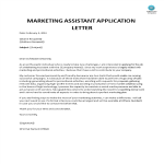 Application Letter for position Marketing Assistant gratis en premium templates