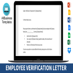 Employment Verification Letter sample gratis en premium templates