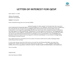 Letter Of Interest For Qesp gratis en premium templates