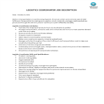 Logistics Coordinator Job Description gratis en premium templates