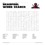 Deadpool Word Search gratis en premium templates