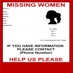 Missing Woman Poster template gratis en premium templates