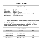 template topic preview image Primary Teacher Resume Format