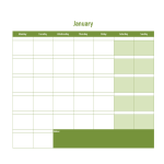 Monthly Calendar Schedule Excel gratis en premium templates