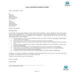 Call Center Cover Letter Sample gratis en premium templates