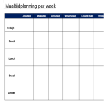 Maaltijdplanning Kalender gratis en premium templates