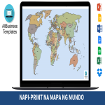 template topic preview image Napi-print na Balangkas ng Mapa ng Mundo
