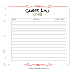 Wedding Guest List Spreadsheet gratis en premium templates