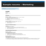 Vorschaubild der VorlageBusiness Marketing Resume Sample